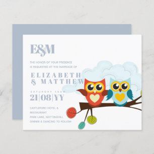 Papier Mignonette OWLS Mariage à thème Bleu orange