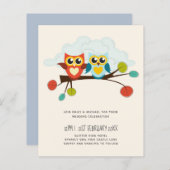 Papier Mignonette OWLS Mariage à thème Bleu orange (Devant / Derrière)