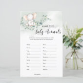 Papier Mignonne éléphant de bébé nom le jeu des animaux d (Debout devant)