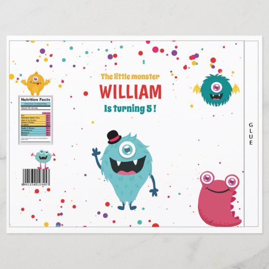 Papier Mignonne Monstres Chips Sacs de fête Favoriser le (Devant)