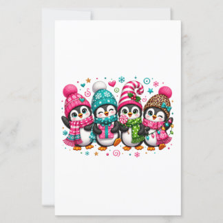 Papier Mignons Manchots de Noël