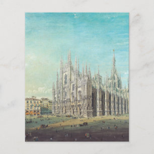 Papier Milan Piazza del Duomo années 1850 par Carlo Bosso