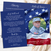 Papier Militaire USA Flag Celebration Life Funeral Progra