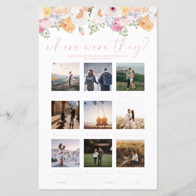 Papier Millie Floral Où Étaient-Ils Vacances Photo Jeu (Devant)