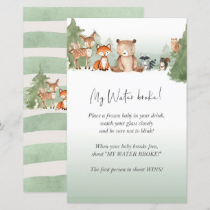 Papier Mini Baby shower Woodland Signale Mon Eau Broke!