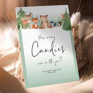 Papier Mini Baby shower Woodland Signer Combien de bonbon