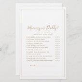 Papier Mini-jeu maman or ou papa (Devant / Derrière)