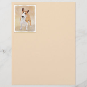 Papier Miniature Taureau Terrier Peinture - Joli Original