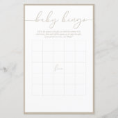 Papier Minimal moderne | Baby Bingo Game Card (Devant)