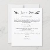 Papier Minimalist Botanical Personalized Wedding Photo (Dos)