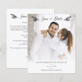 Papier Minimalist Botanical Personalized Wedding Photo (Devant / Derrière)