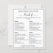 Papier Minimalist Floral Bachelorette Drink If Game Card (Devant)