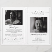 Papier Minimalist Funeral Order of Service Folded Program (Devant)