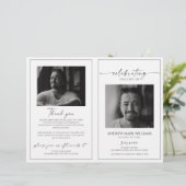 Papier Minimalist Funeral Order of Service Folded Program (Debout devant)