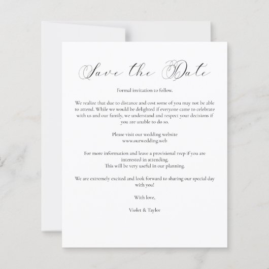 Papier Minimalist Modern Typography Script Wedding Photo (Dos)