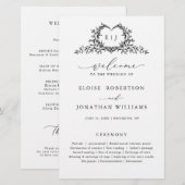 Papier Minimalist Monogram Calligraphy Wedding Program (Devant / Derrière)
