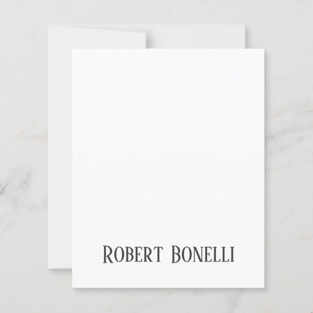 Papier Minimalist Plain Black & White Modern Plain Paper  (Devant)