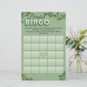 Papier Minimalist Sage Greenery Bridal Shower Bingo Game  (Debout devant)
