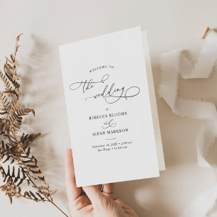 Papier Minimalist Wedding Ceremony Program Bi-Fold