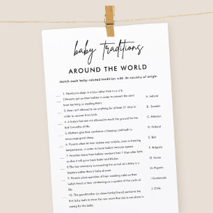 Papier Minimaliste Baby Traditions Baby shower Jeu