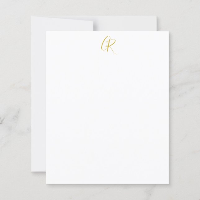 Papier minimaliste moderne monogramme calligraphié (Devant)