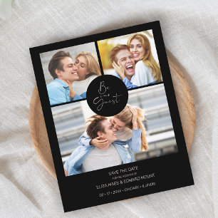 Papier Minimaliste Noir Be our Guest 3 Photos Mariage