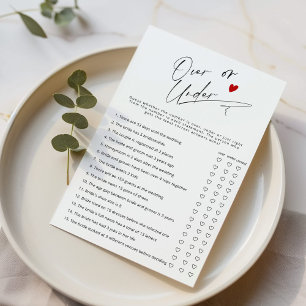 Papier Minimaliste sur ou sous la douche nuptiale