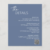 Papier Minimum Dusty Blue Moderne Budget Mariage Invitati (Dos)