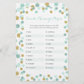Papier Mint & Gold Baby shower Finish Mommy's Phrase Game (Devant / Derrière)