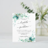 Papier Mint Green Budget Gold Faire-part de mariage de ve (Debout devant)