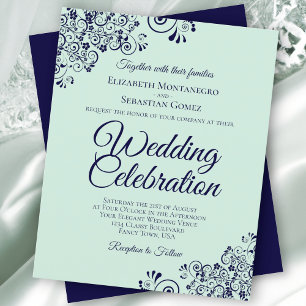 Papier Mint Green & Marine Blue BUDGET Faire-part de mari