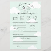 Papier Mint Green Stork Baby Predictions Jeu (Devant)