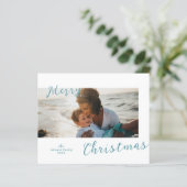 Papier Minuscule photo bleue Noël moderne (Debout devant)