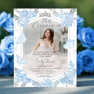 Papier Mis Quince Photo Budget Invitation Dusty Blue