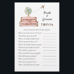 Papier Miss à Mme Fête des mariées Trivia jeux<br><div class="desc">'Voyager de Miss à Mrs' Thème Voyage Douche nuptiale Trivia jeu avec jolie valise d'aquarelle peinte à la main et globe. Personnalisez le dos de la carte avec le nom de la mariée et la date de la douche.</div>