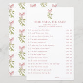 Papier Mistletoe Pink Bow Fête des mariées Elle A Dit Qu' (Devant / Derrière)