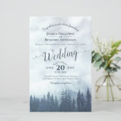 Papier Misty Blue Pines BUDGET Faire-part de mariage (Debout devant)