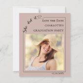 Papier Mocha Photo Graduation Party Save the Date Card (Devant)