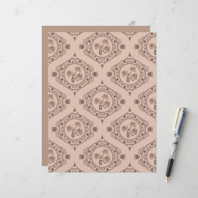 Papier Mocha Rococo Revival Mandala Retro Ogee Scrapbook (Devant/Arrière en situation)