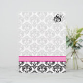 Papier Mode Diva rose framboise Monogramme Damas (Debout devant)