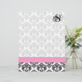 Papier Mode Diva rose framboise Monogramme Damas (Debout devant)