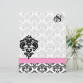 Papier Mode Diva rose framboise Monogramme Damas (Debout devant)