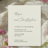 Papier Modern Beige Elegant Script Wedding Invitation