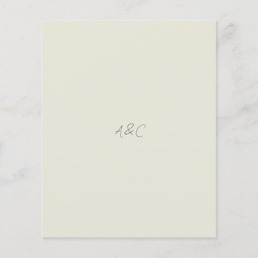 Papier Modern Beige Elegant Script Wedding Invitation (Dos)