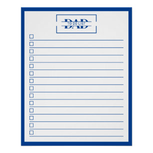 Papier Modern Blauw Monogram 50 x 60 cm Takenlijst Perfect Poster