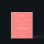 Papier Modern Bold Vibrant Coral Wedding Invitation<br><div class="desc">This design is part of a bold and vibrant coral wedding invitation suite featuring elegant typography and a clean, modern layout. The rich coral hue creates a warm, eye-catching statement while maintaining a refined and timeless feel. Perfect for couples seeking a fresh, contemporary design with a lively yet sophisticated color...</div>