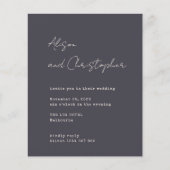 Papier Modern Charcoal Elegant Script Wedding Invitation (Devant)