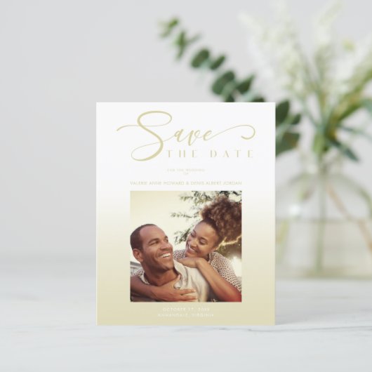 Papier Modern Cheap Gradient Minimalist Photo Couple (Debout devant)