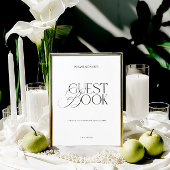 Papier Modern Elegant Black & White Guest Book Sign