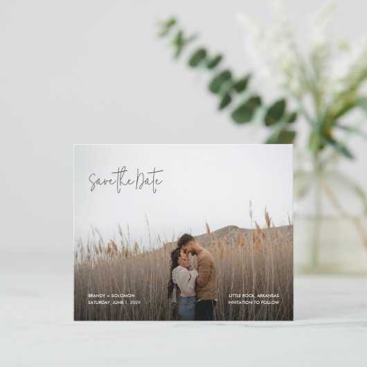 Papier Modern Elegant Photo Budget Wedding Save the Date (Debout devant)